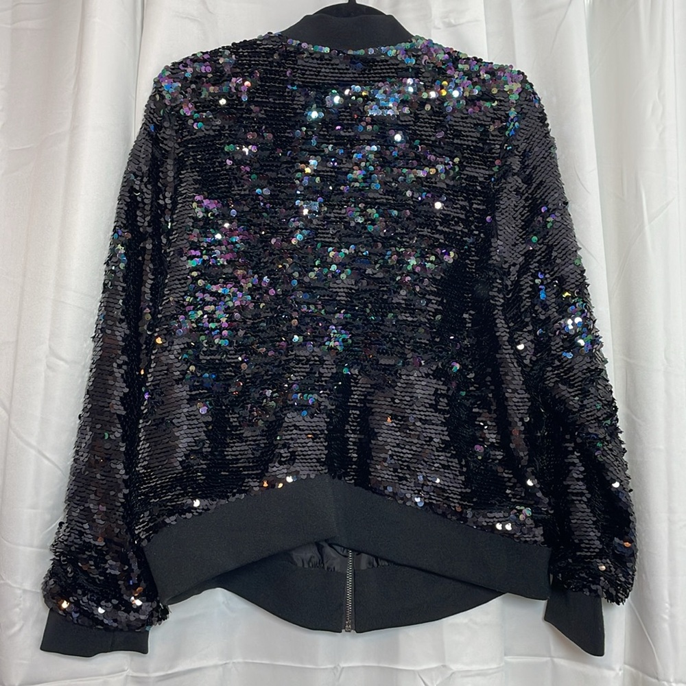 Torrid Black Sequin Bomber Jacket - Picture 3 of 7